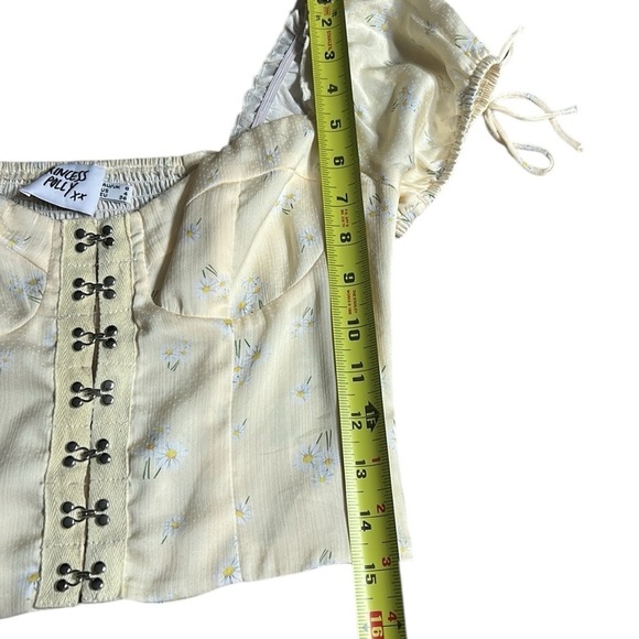 Princess Polly cropped corset top,sz 4, ruffle,floral,hook&eye,coquette,fairy - Picture 8 of 13